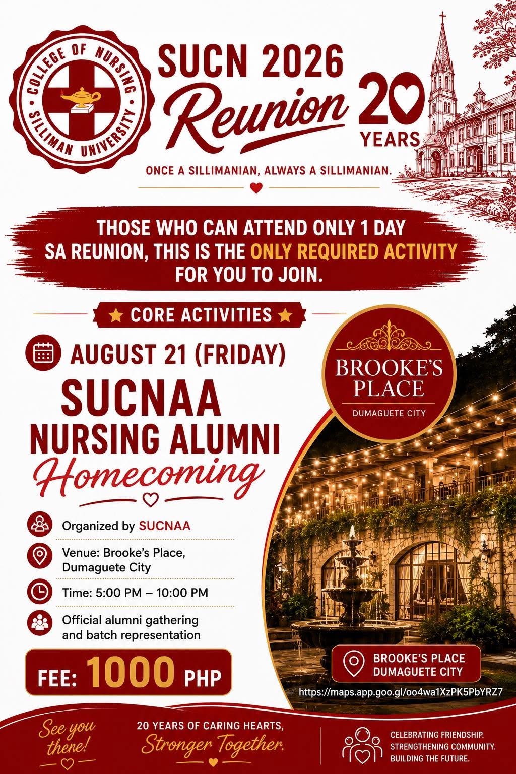 SUCN Batch 2006 twentieth-anniversary homecoming poster